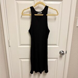 Reformation Black Ribbed Tank Dress
